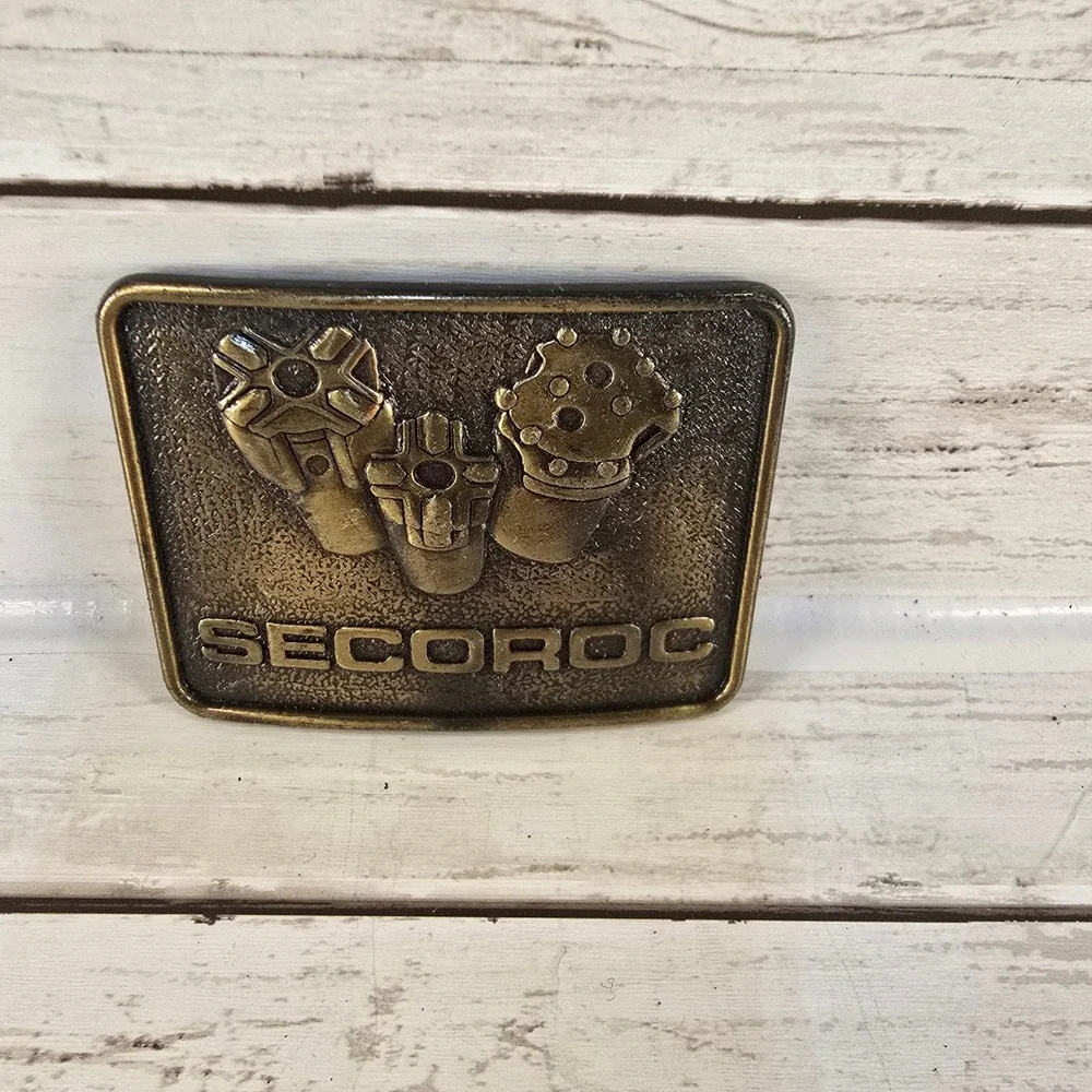 VTG Secoroc Mining Drill Bit Belt‎ Buckle Brass Tone Made in Canada Industrial